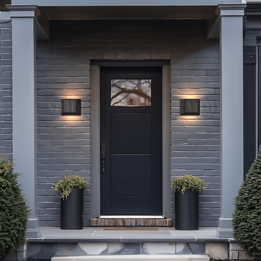 Black Outdoor Wall Light, Solar or Non-Solar LED Sconce