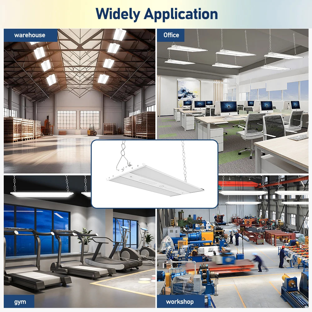 80W–400W Linear LED High Bay Light for Gyms & Warehouses