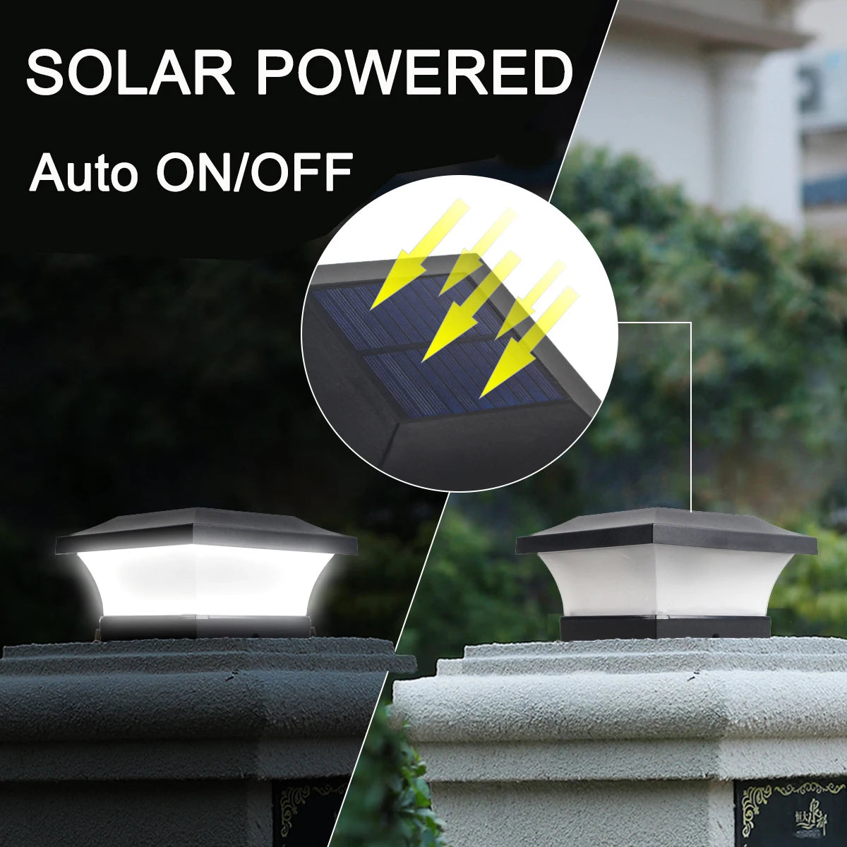 High-Brightness Solar LED Post Cap Light for 5x5 Wood Posts