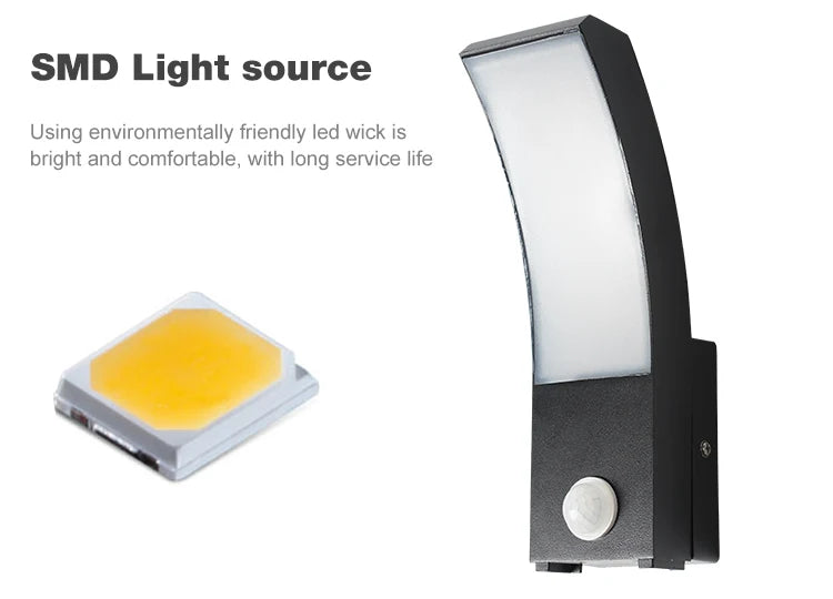 12W European-Style LED Garden Lawn Light, IP65 Waterproof