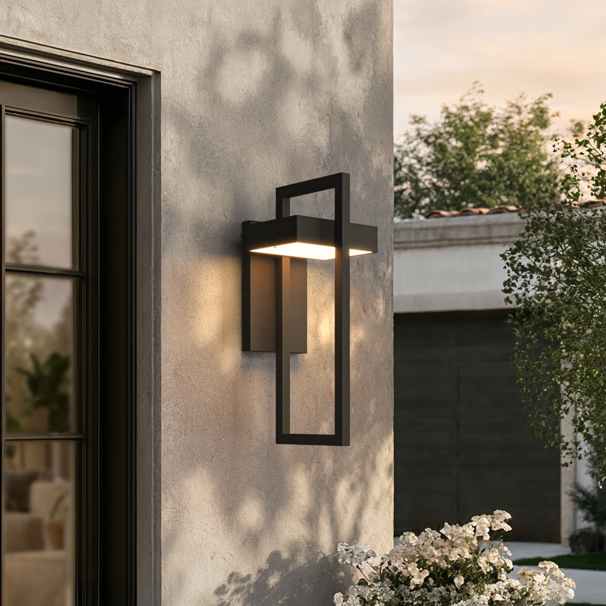 Polished Black Outdoor Wall Sconce (3 Sizes)