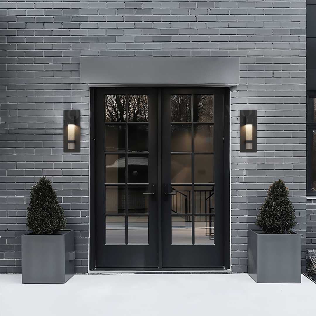 Black Outdoor Wall Sconce with Crystal Starlight Accents (3 Sizes)