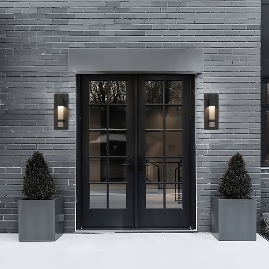 Black Outdoor Wall Sconce with Crystal Starlight Accents (3 Sizes)