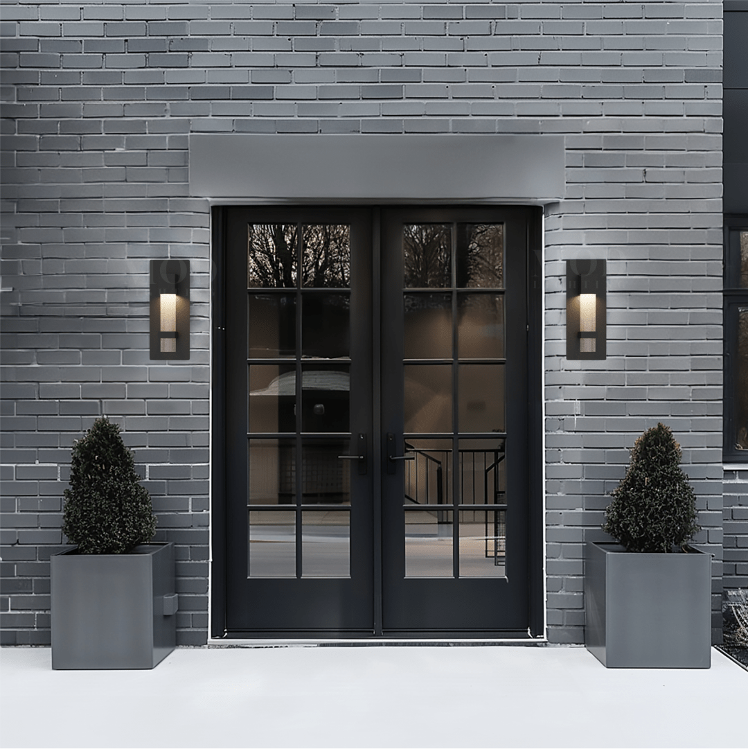 Black Outdoor Wall Sconce with Crystal Starlight Accents (3 Sizes)