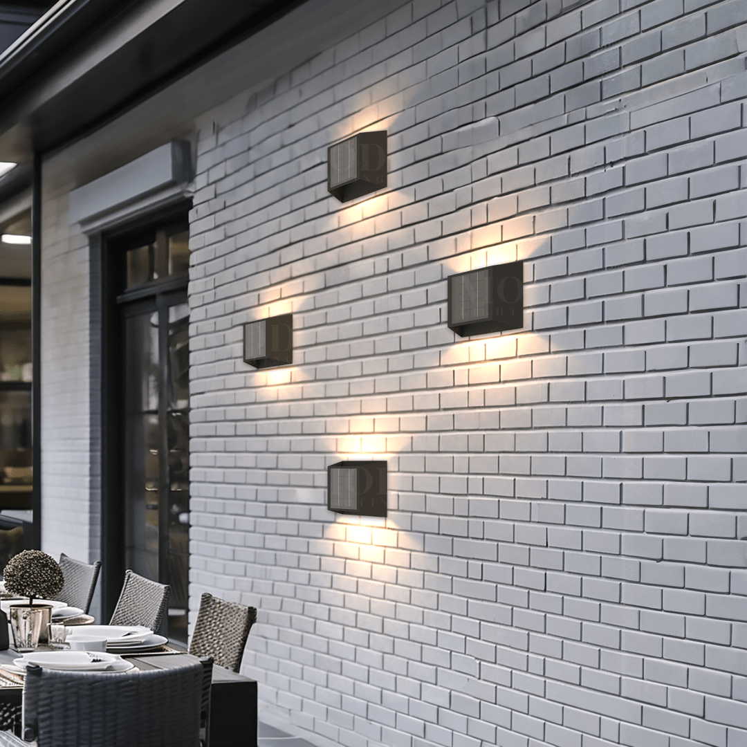 Black Outdoor Wall Light, Solar or Non-Solar LED Sconce