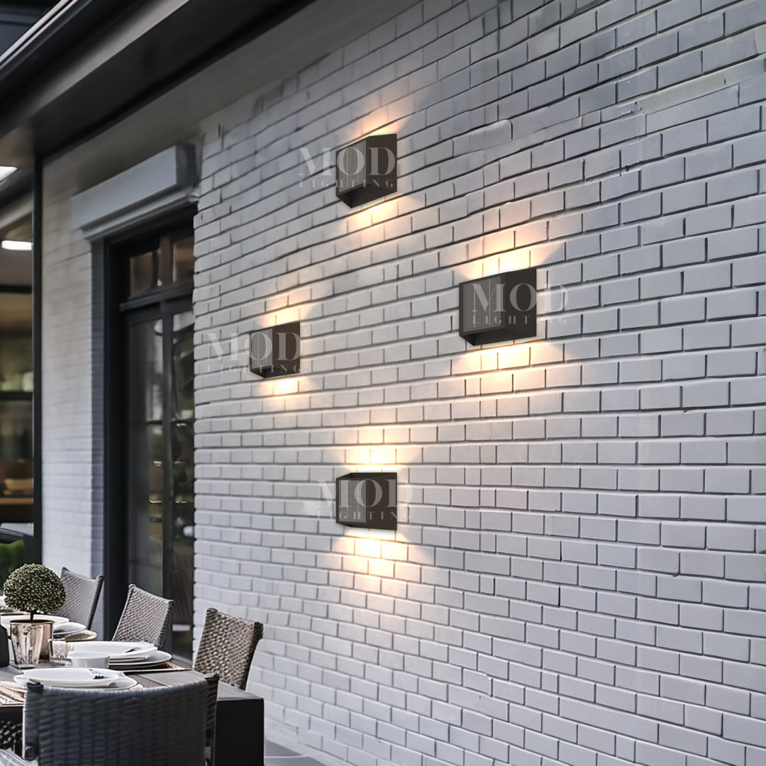 Black Outdoor Wall Light, Solar or Non-Solar LED Sconce