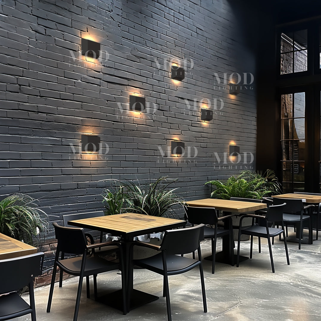 Black Outdoor Wall Light, Solar or Non-Solar LED Sconce