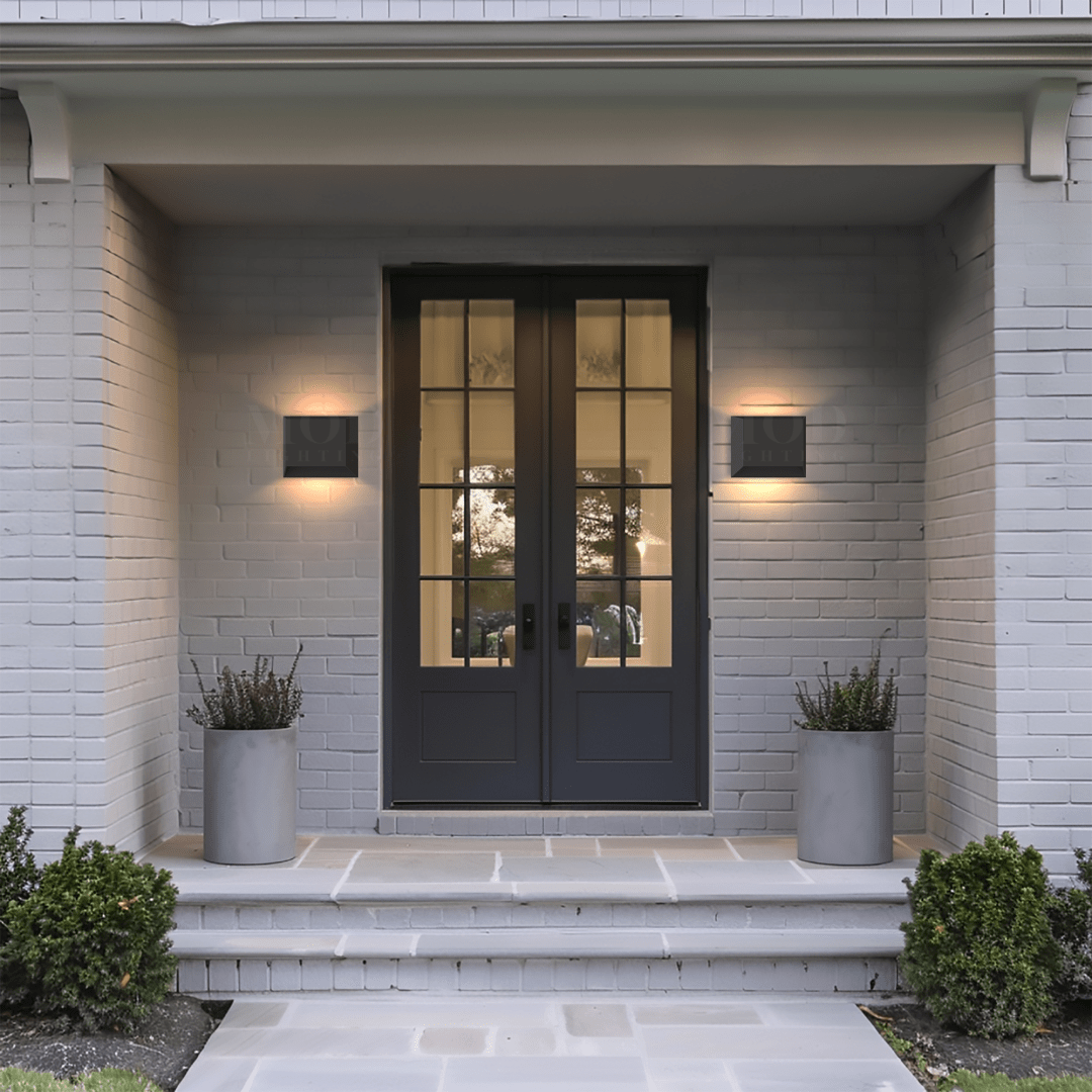 Black Outdoor Wall Light, Solar or Non-Solar LED Sconce