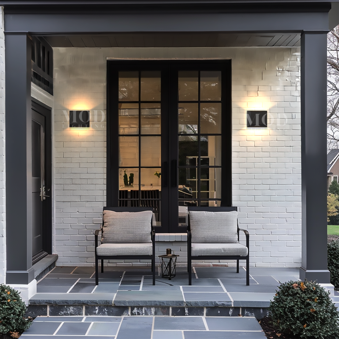 Black Outdoor Wall Light, Solar or Non-Solar LED Sconce