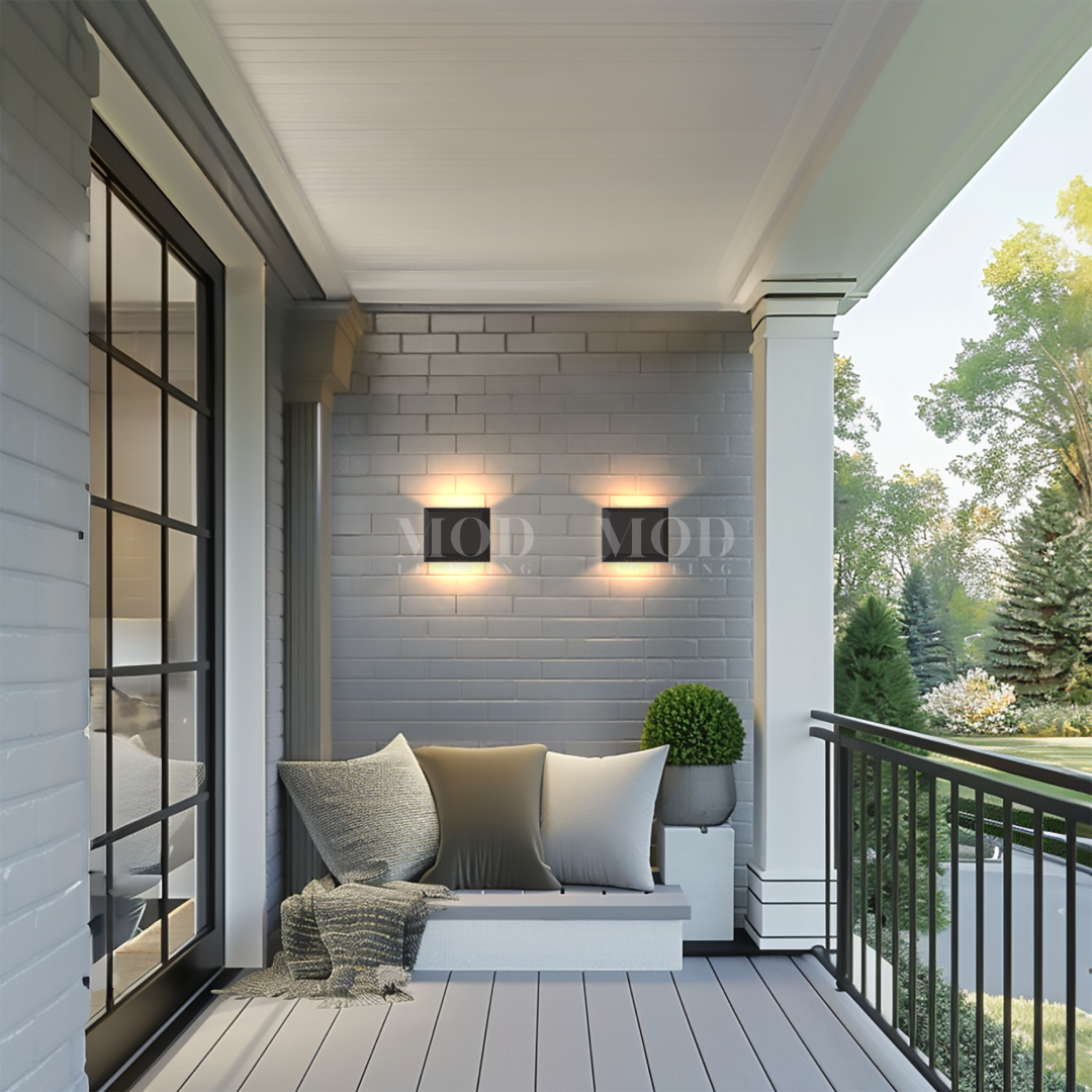 Black Outdoor Wall Light, Solar or Non-Solar LED Sconce