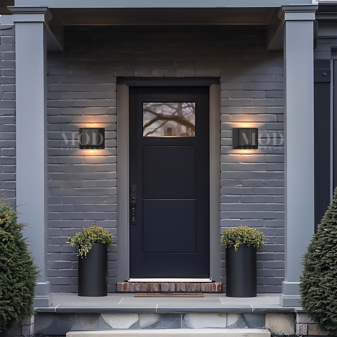Black Outdoor Wall Light, Solar or Non-Solar LED Sconce