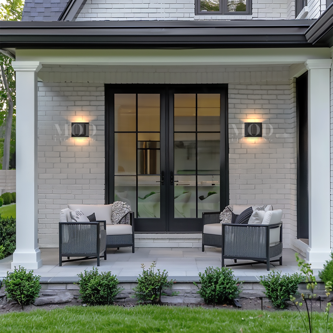 Black Outdoor Wall Light, Solar or Non-Solar LED Sconce