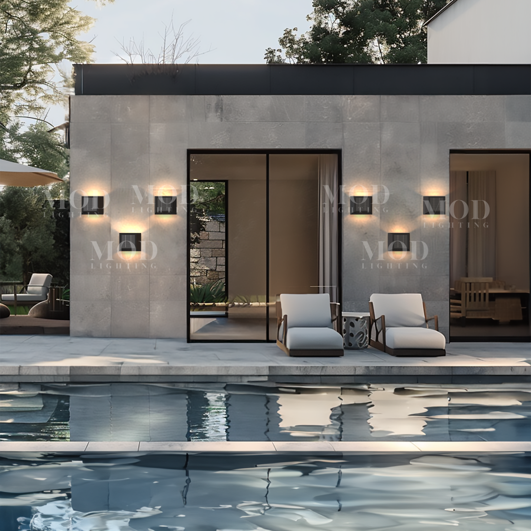 Black Outdoor Wall Light, Solar or Non-Solar LED Sconce