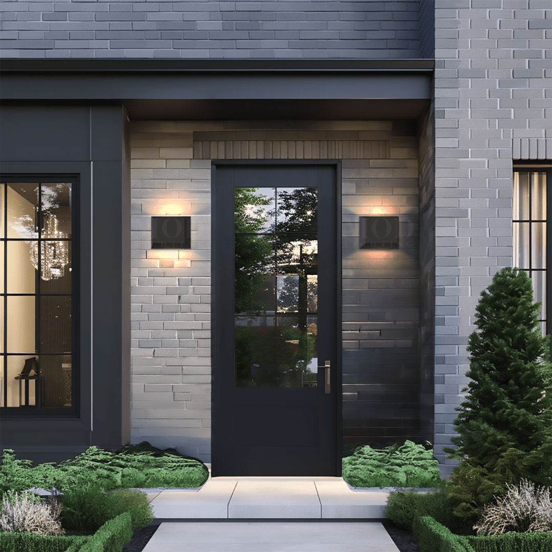 Black Outdoor Wall Light, Solar or Non-Solar LED Sconce