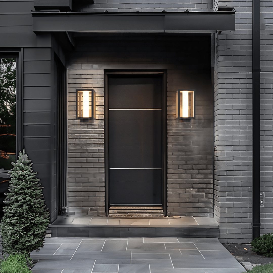Modern Stainless Steel Outdoor Wall Sconce, Solar or Non-Solar