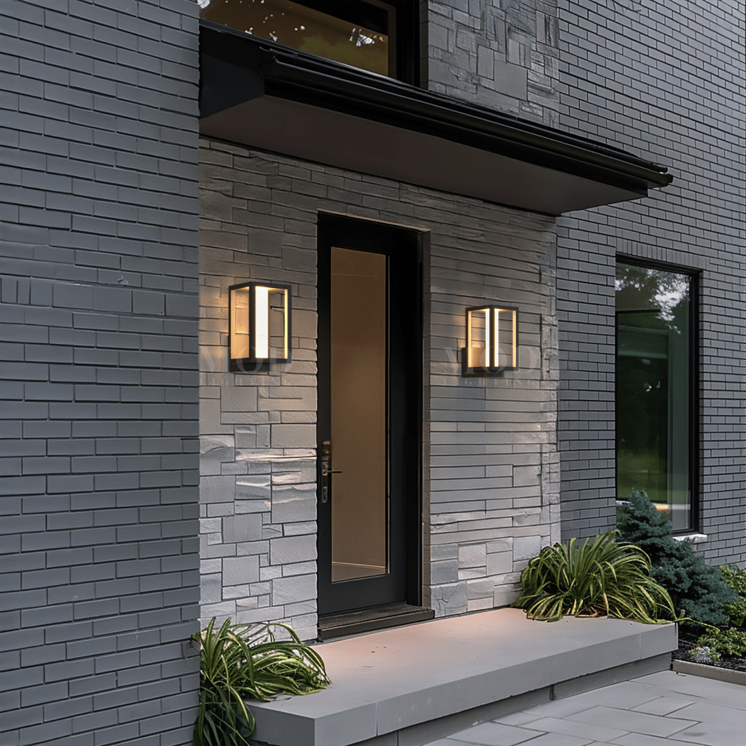 Modern Stainless Steel Outdoor Wall Sconce, Solar or Non-Solar
