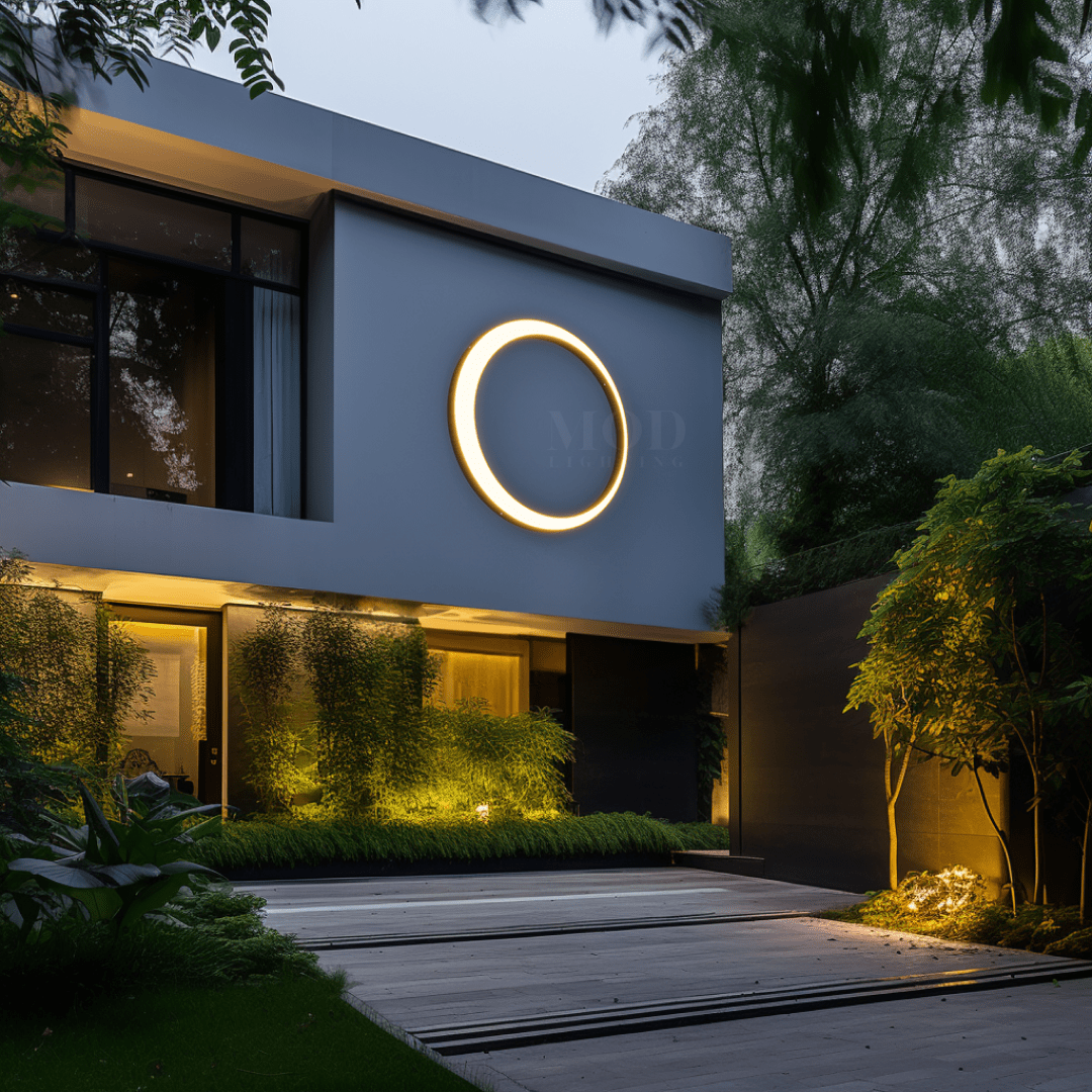 Circular Outdoor Wall Light, Dimmable LED Sconce (3 Sizes)