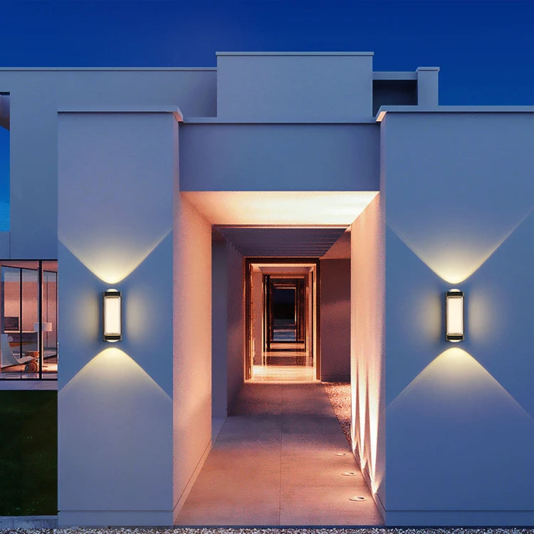 12W LED Upper & Lower Porch Wall Lamp, IP65 Waterproof