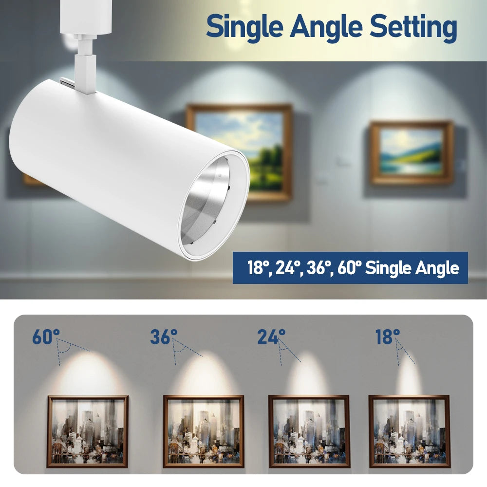 10W–30W Adjustable COB LED Track Light for Commercial Ceilings