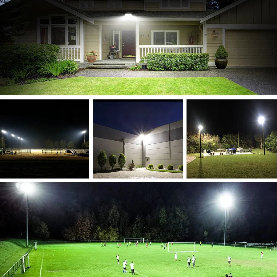 400W–600W LED Flood Light, Multi-Power for Courts & Warehouses