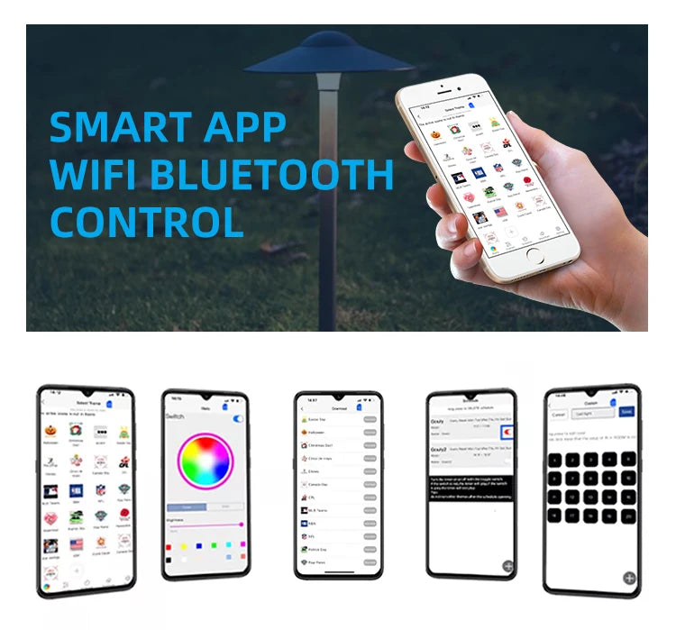 RGBW LED Garden Umbrella Light, App & Remote Controlled