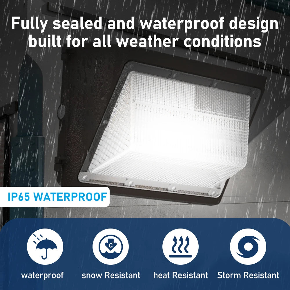 120W LED Wall Pack Light, Selectable CCT for Outdoor Pathways
