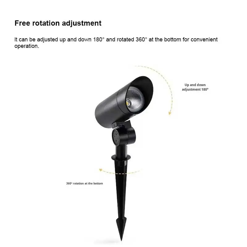 12V Low-Voltage LED Landscape Spotlight, Ground Spike Mount