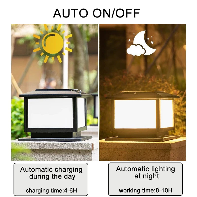 Solar LED Post Cap Light for Fence & Gate Pillars
