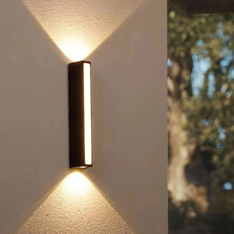 Linear Up & Down LED Wall Light, Black Aluminum IP65