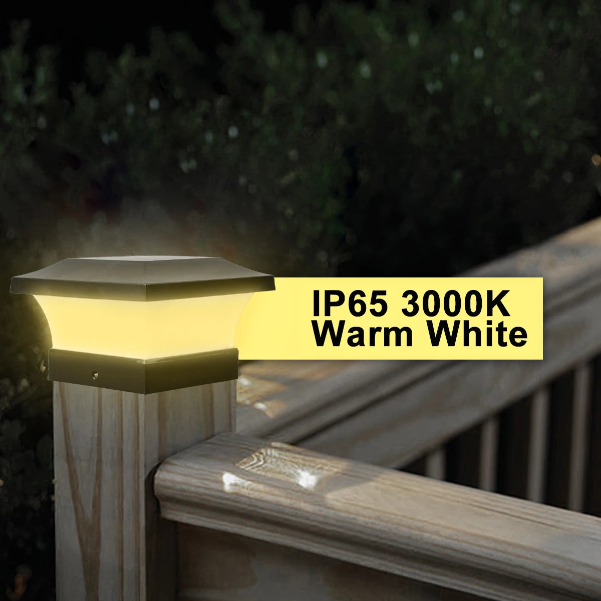 High-Brightness Solar LED Post Cap Light for 5x5 Wood Posts