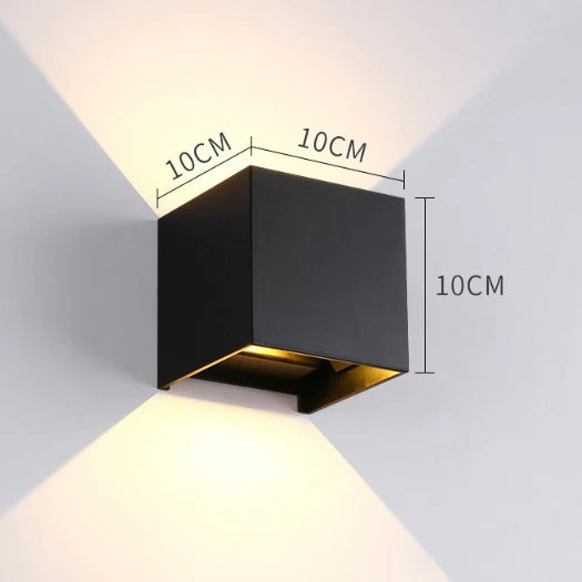 Up & Down LED Outdoor Wall Light, Black Aluminum Patio Sconce