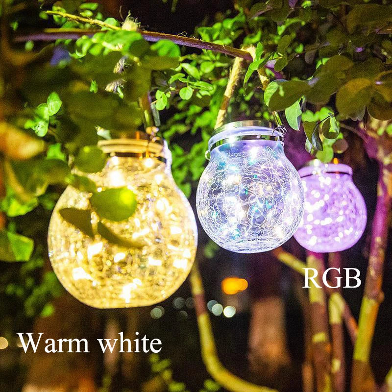 Solar LED Mason Jar Lantern, Hanging Garden Light