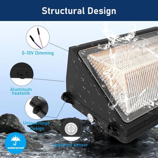 120W LED Wall Pack Light, Selectable CCT for Outdoor Pathways