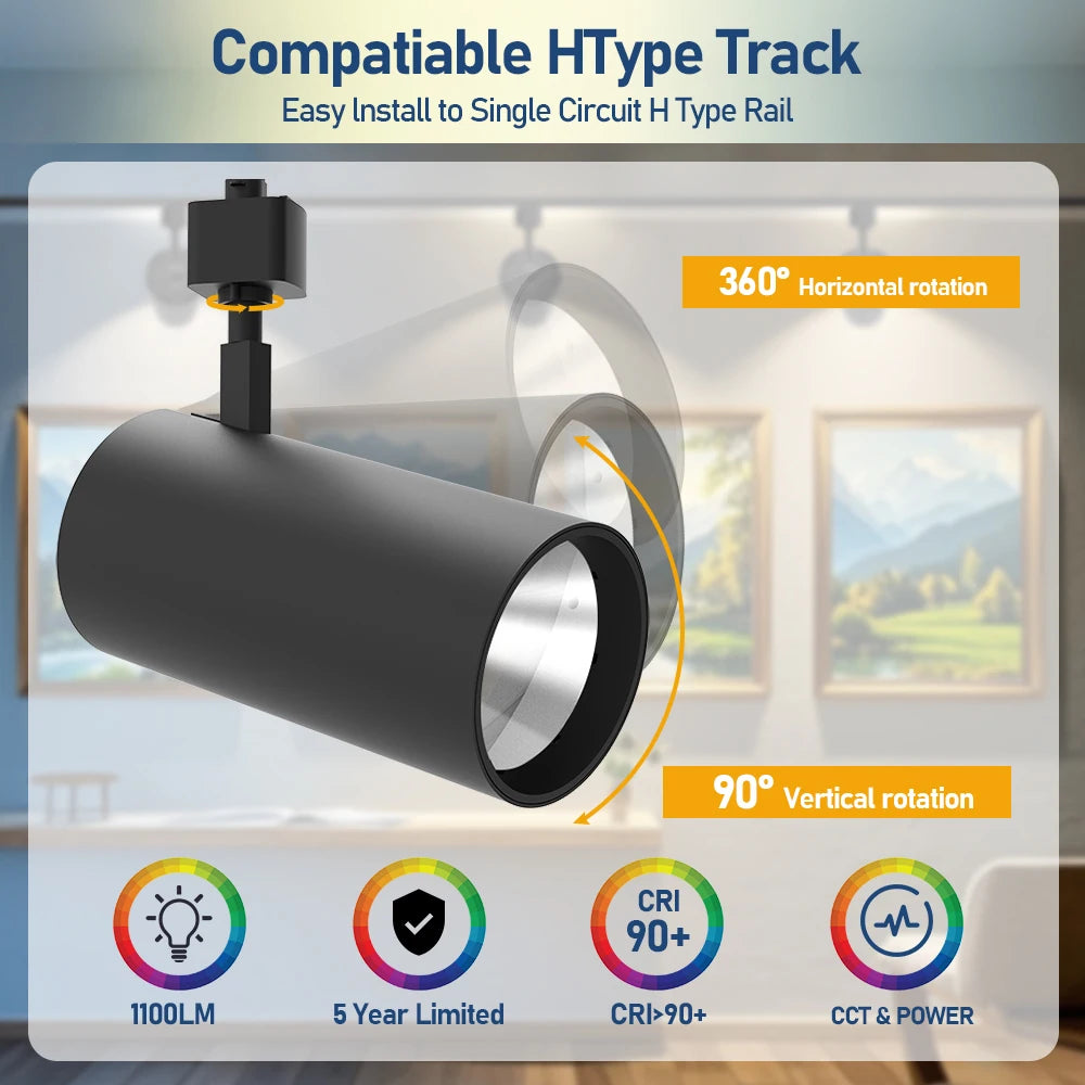 10W–30W Adjustable COB LED Track Light for Commercial Ceilings