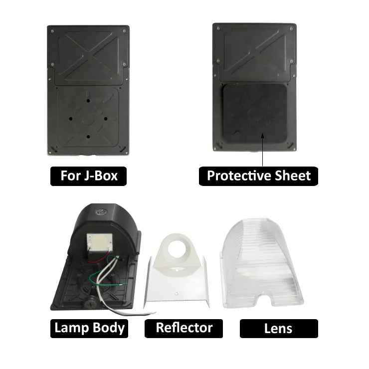 Photocell Sensor LED Wall Pack Light, 5000K Daylight