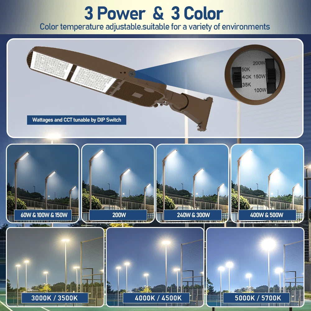 100W–500W LED Shoebox Area Light for Parking Lots