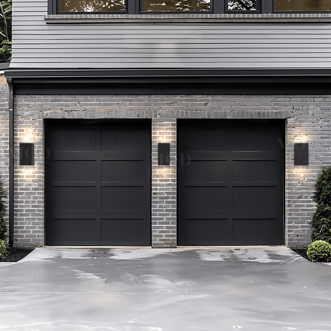 Black Stainless Steel & Glass Outdoor Wall Light