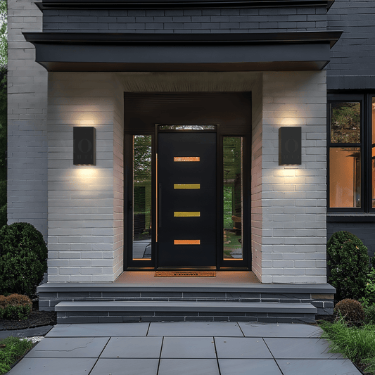 Black Stainless Steel & Glass Outdoor Wall Light