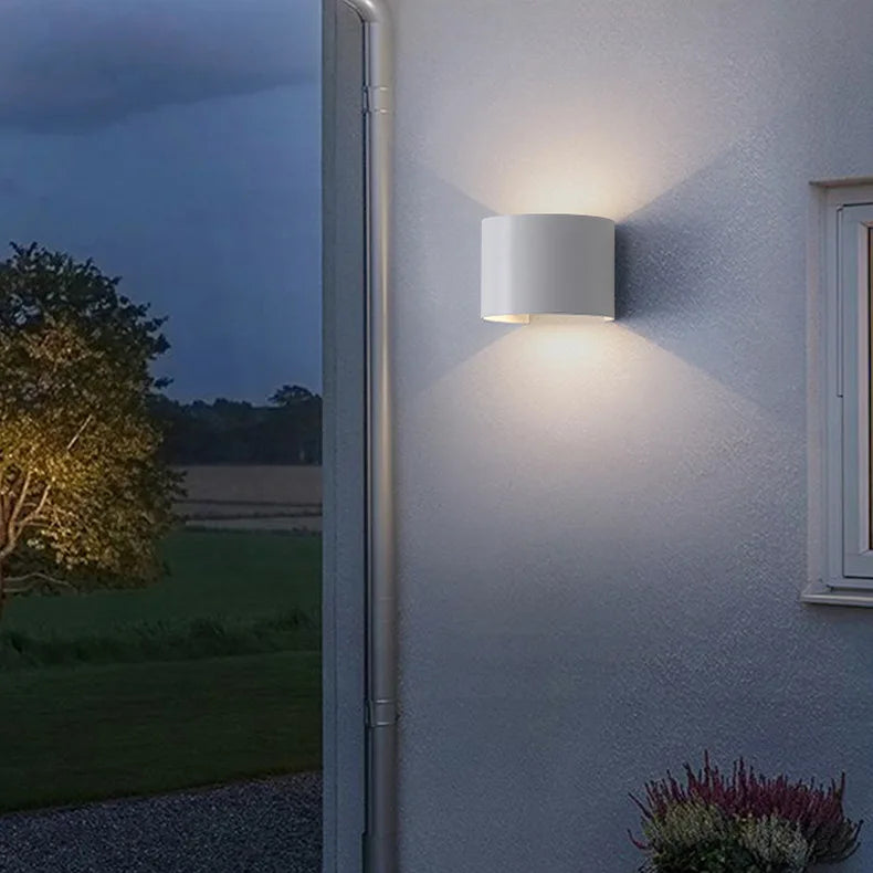 Up & Down LED Outdoor Wall Light, Black Aluminum Patio Sconce