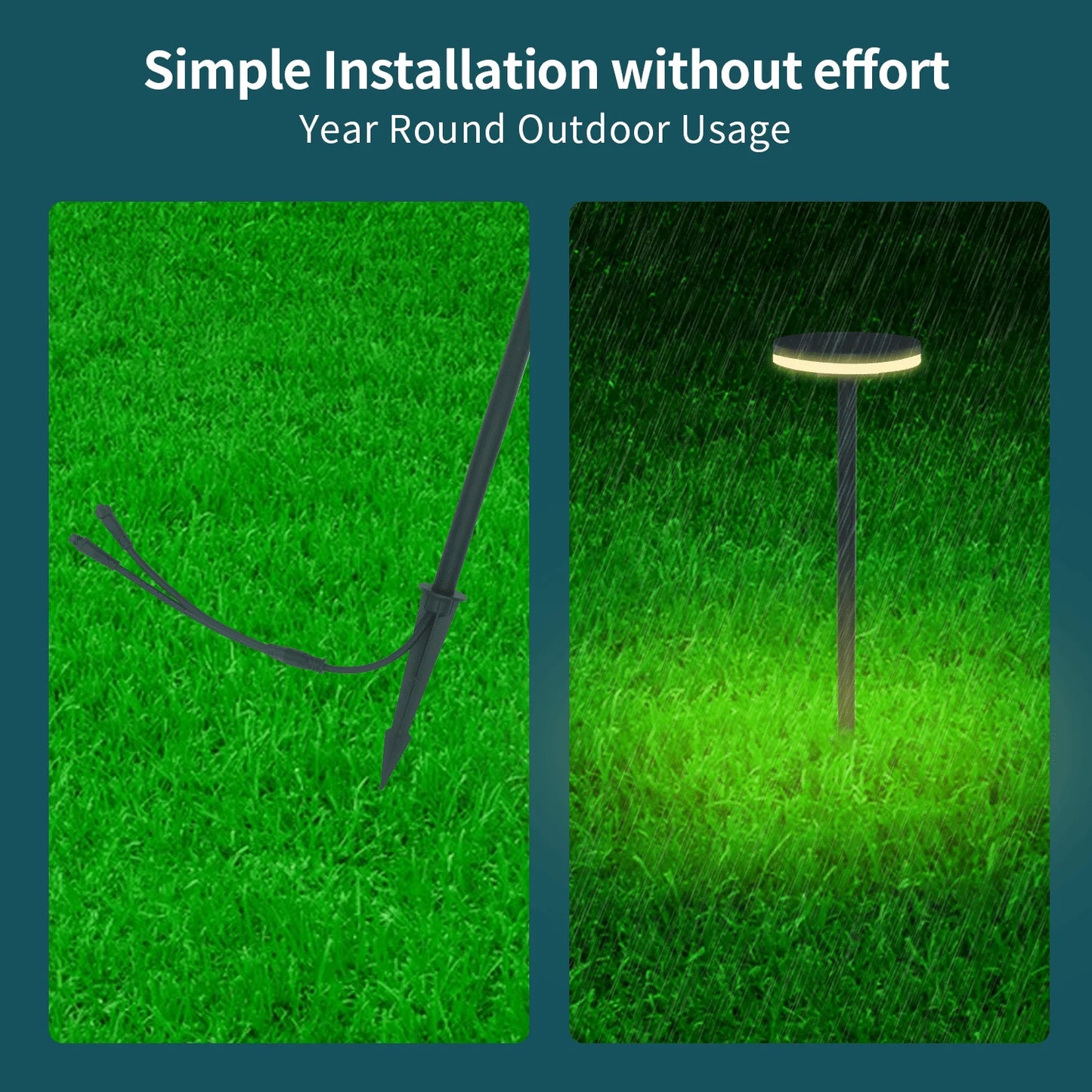 12W RGBW LED Umbrella Pathway Light, App-Controlled