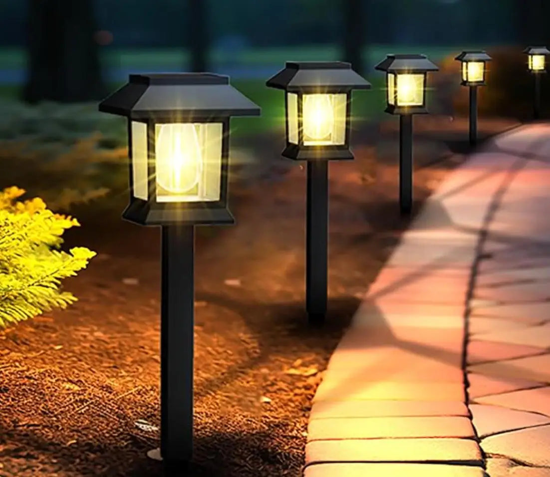 360° Solar LED Pathway Light, Rechargeable & Waterproof