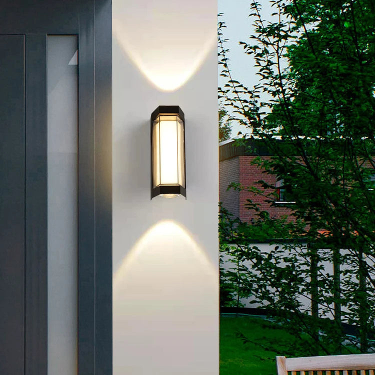 12W LED Upper & Lower Porch Wall Lamp, IP65 Waterproof