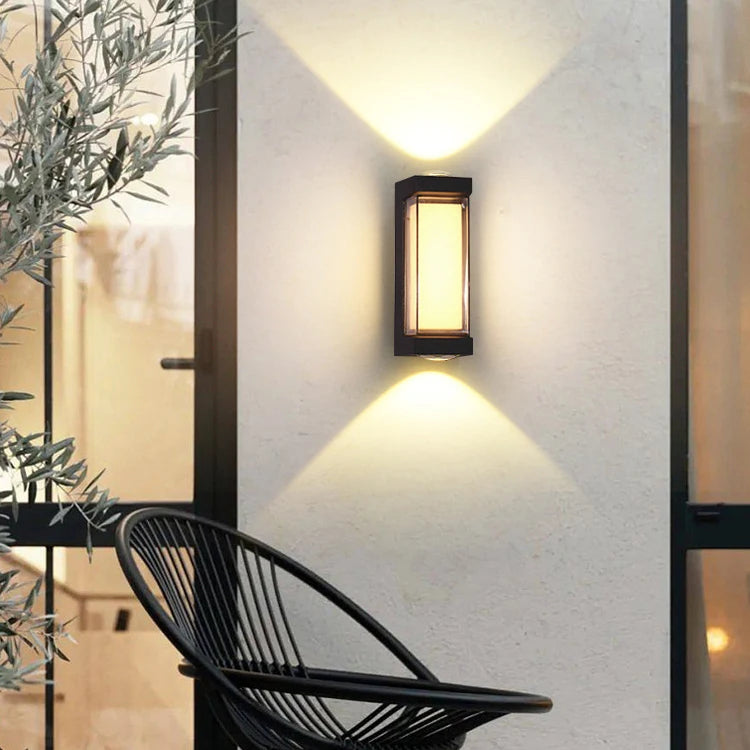 12W LED Upper & Lower Porch Wall Lamp, IP65 Waterproof