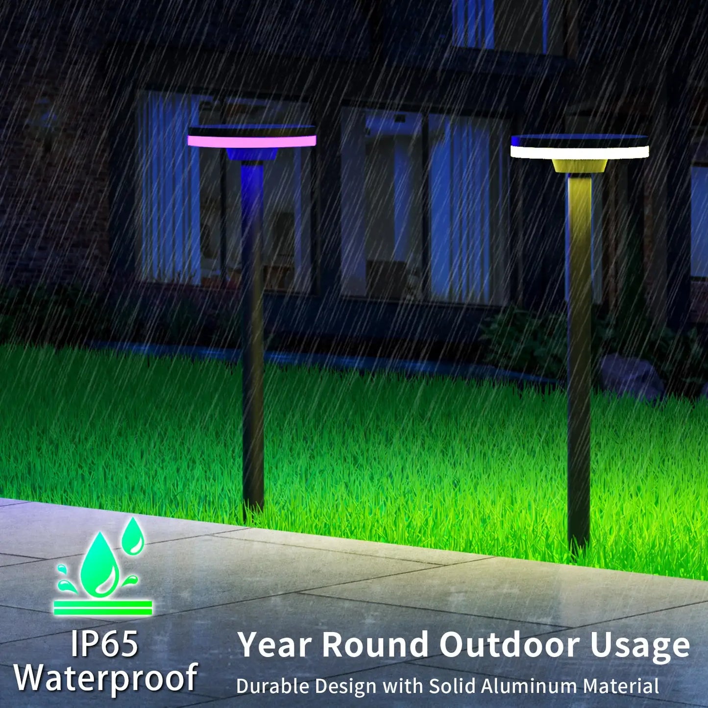 12W RGBW LED Umbrella Pathway Light, App-Controlled