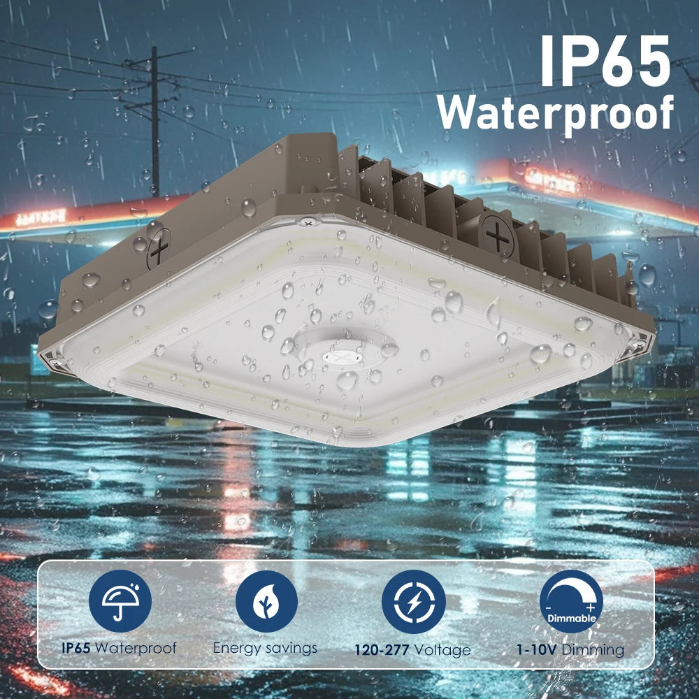 60W–100W LED Canopy Light for Parking Lots & Gas Stations