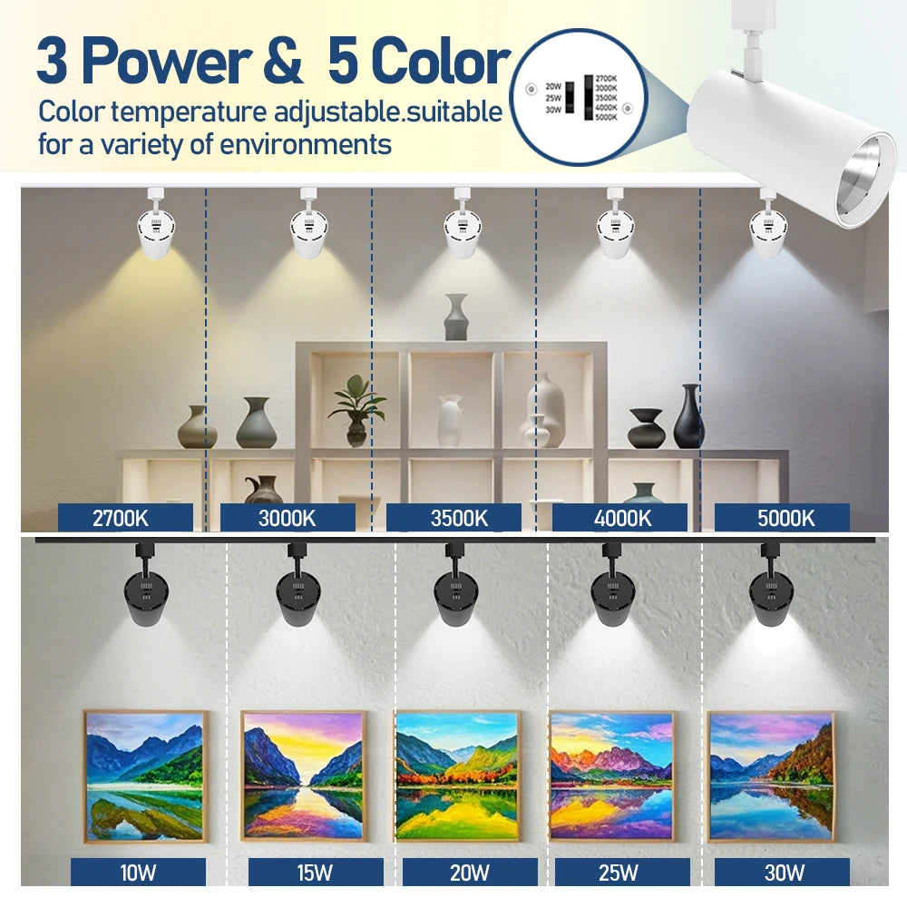 10W–30W Adjustable COB LED Track Light for Commercial Ceilings