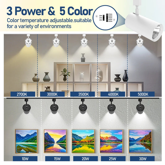 10W–30W Adjustable COB LED Track Light for Commercial Ceilings