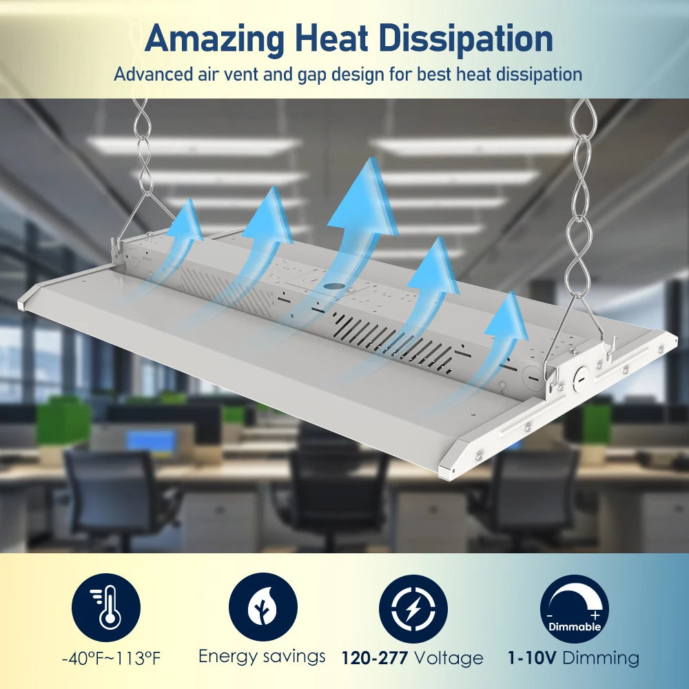 80W–400W Linear LED High Bay Light for Gyms & Warehouses