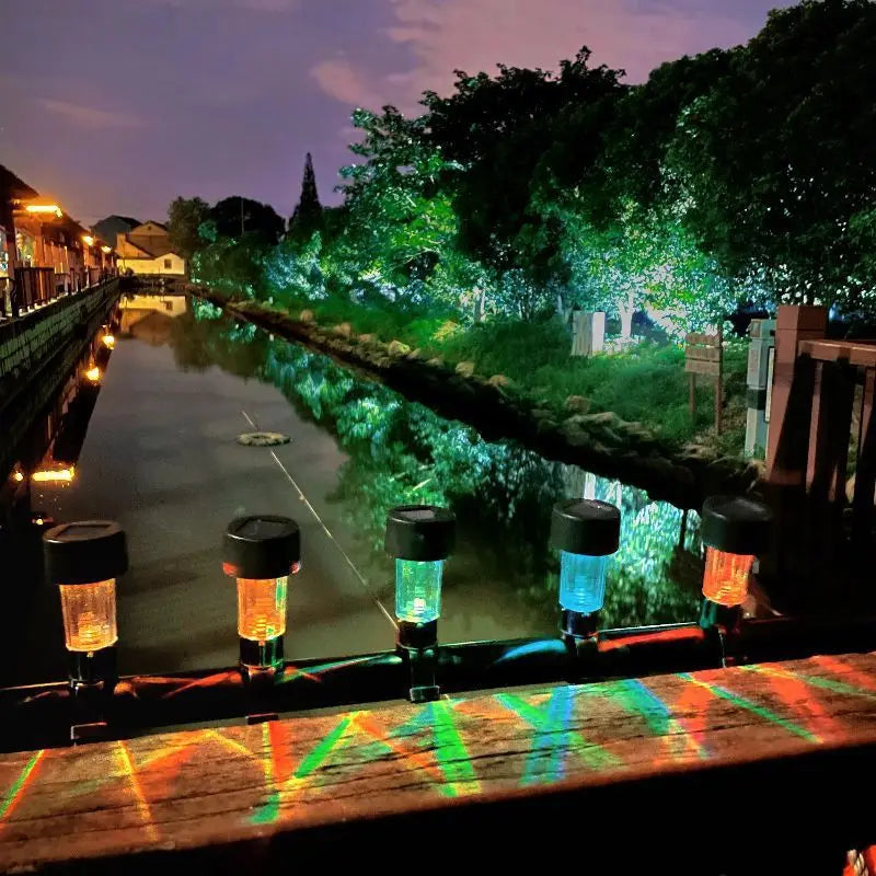 RGB Solar LED Strip Light, Waterproof Garden Railing Accent