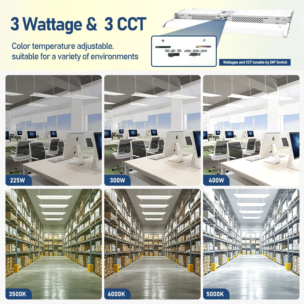 80W–400W Linear LED High Bay Light for Gyms & Warehouses